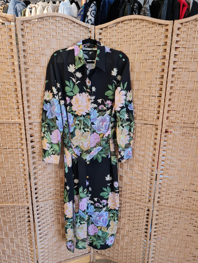 Zara Floral Shirt Dress L RRP £59.99