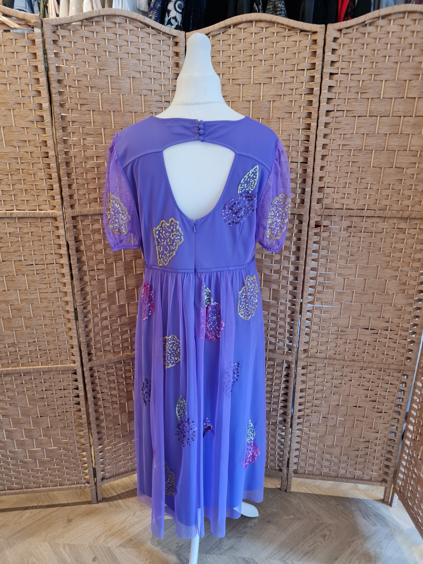 Monsoon Purple Sequin Dress 18