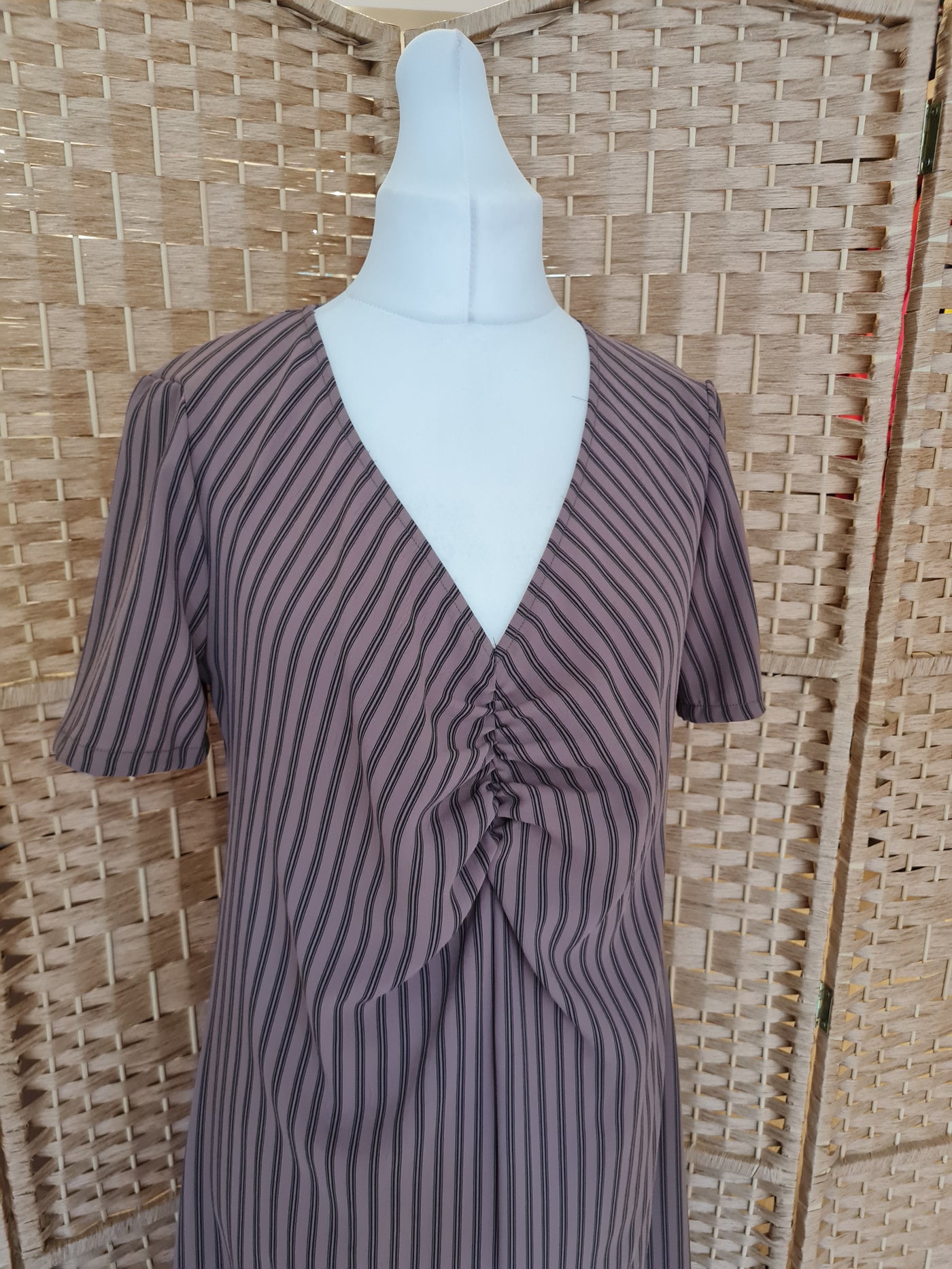 Zara Brown Stripe Dress L NWT RRP £29.99