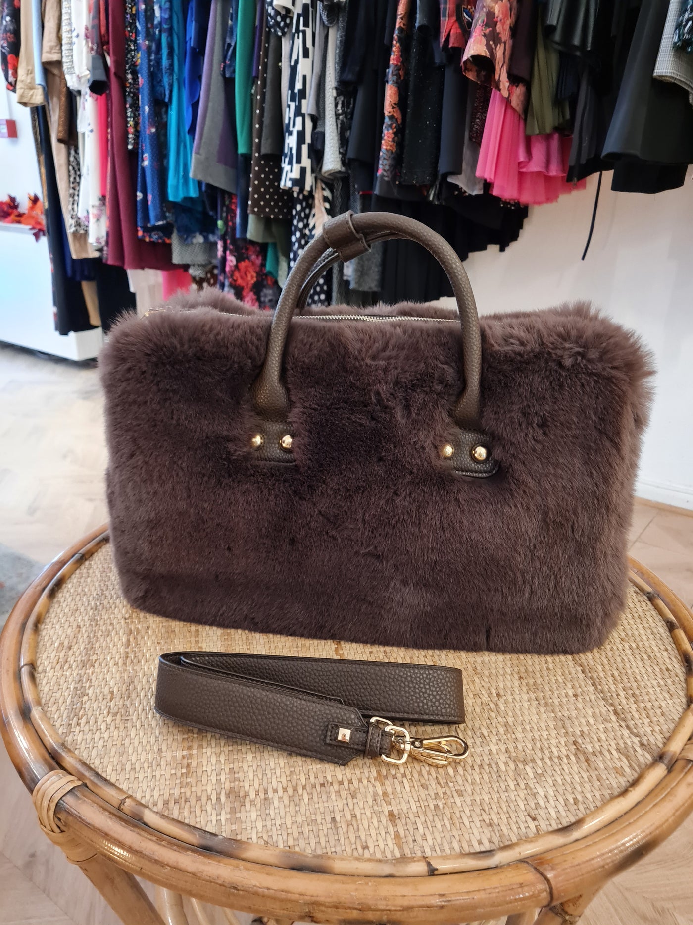 Jayley Brown Fur Bag RRP £90