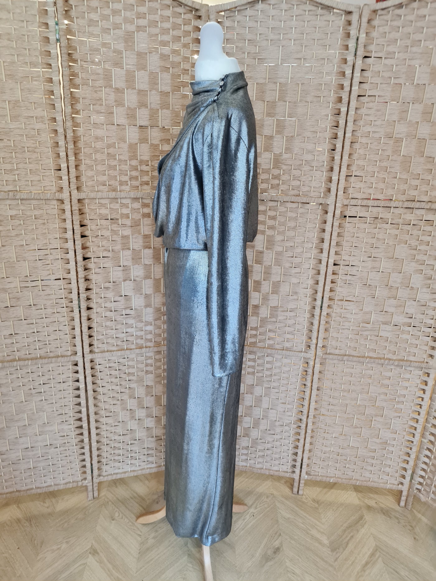 Zara Silver maxi dress S The Wardrobe Zara Silver maxi dress S The Wardrobe