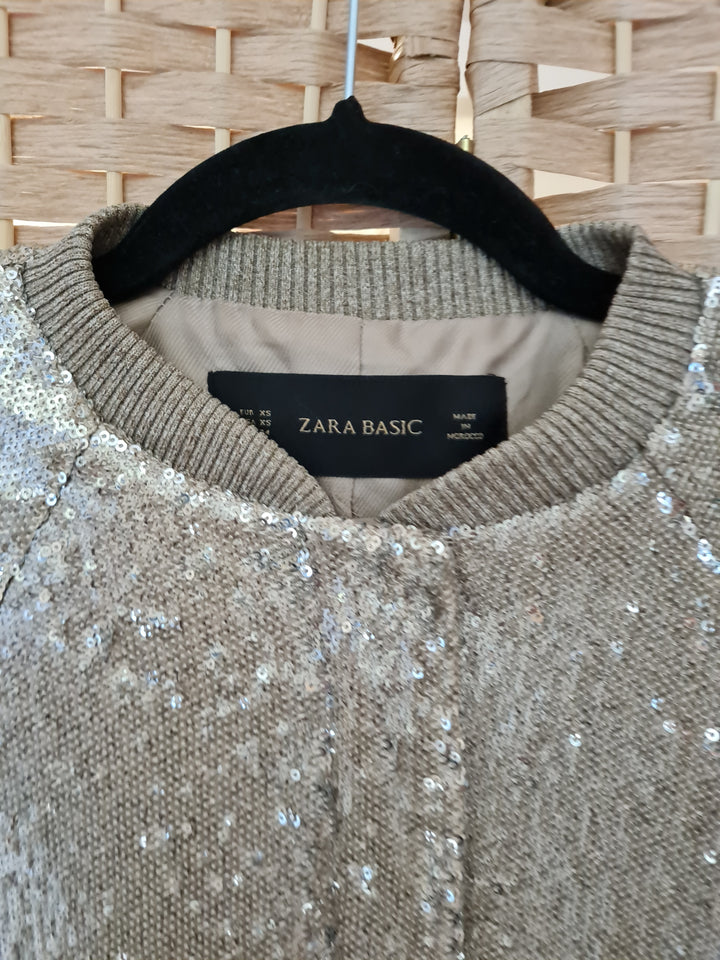 Zara Gold Sequin Jacket XS – The Wardrobe