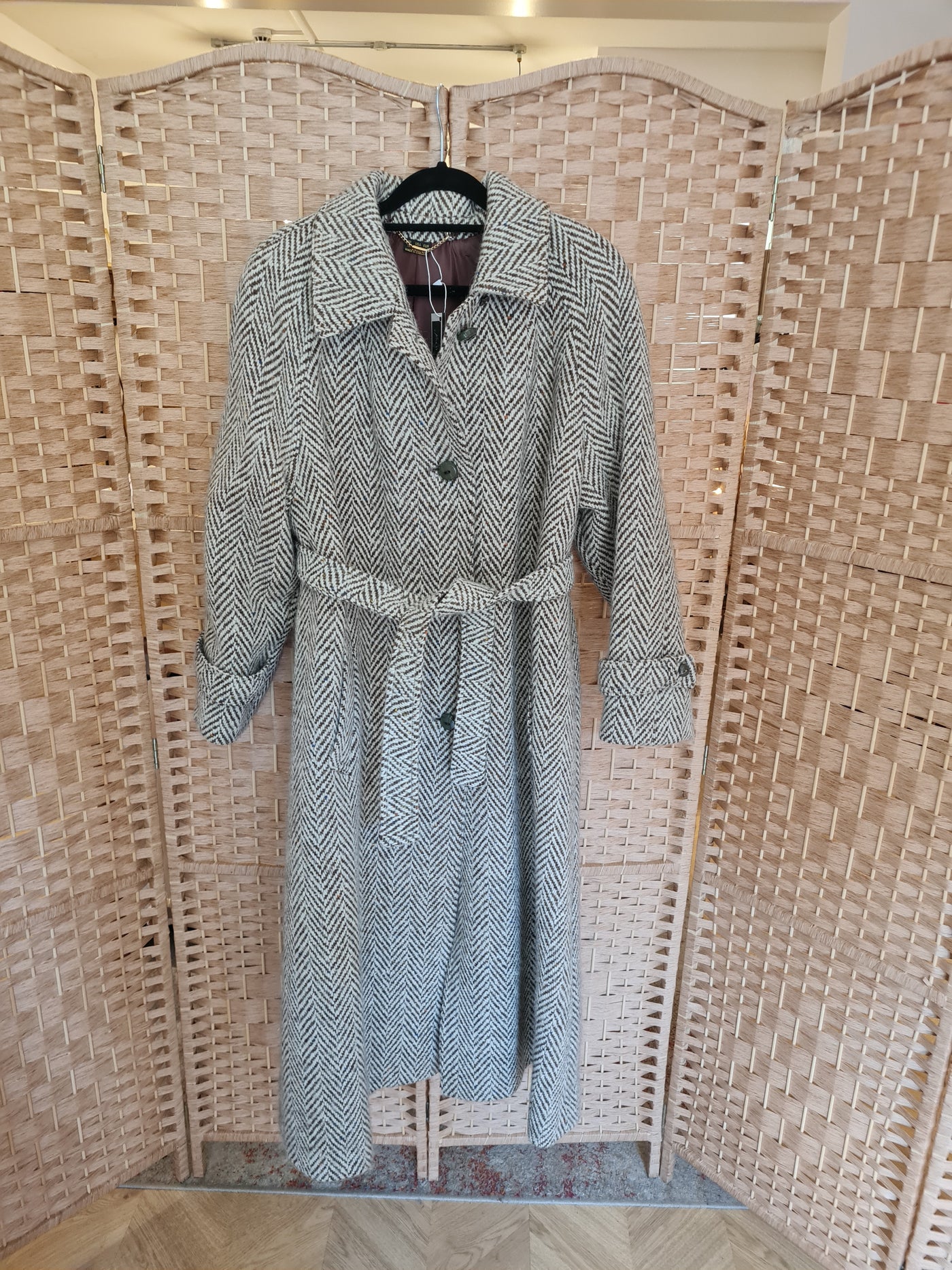 Lampert Cream & brown wool coat 18