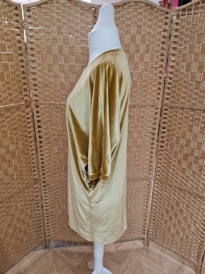 VeraLucy Gold Velour Dress M/L