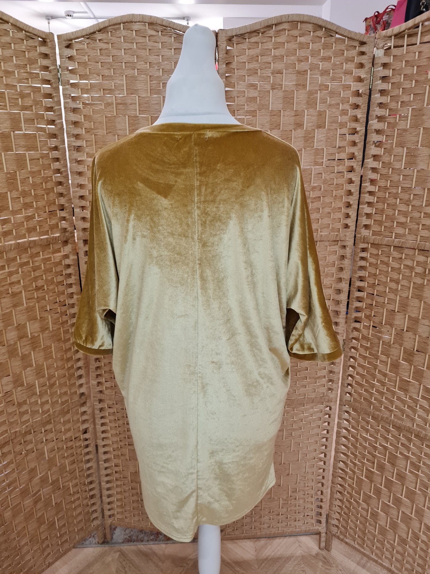 VeraLucy Gold Velour Dress M/L