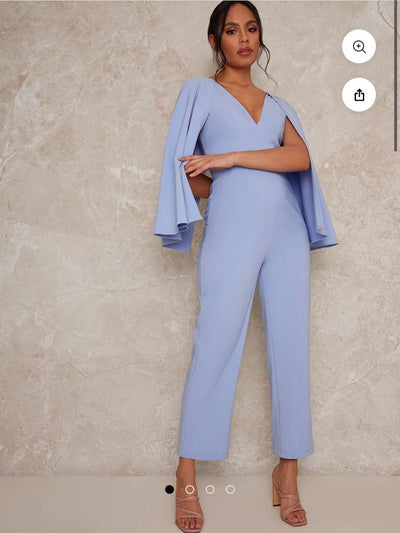 ChiChi Blue Cape Jumpsuit 16