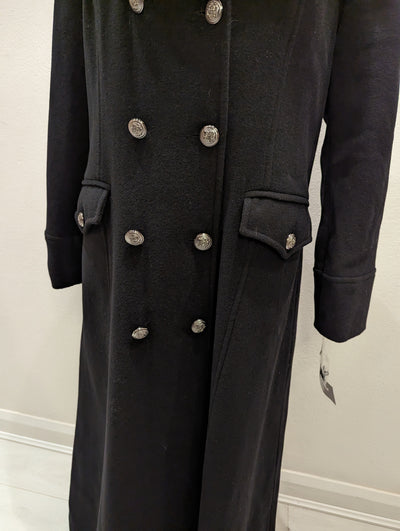 De La Crème wool/cashmere black coat 18 NWT