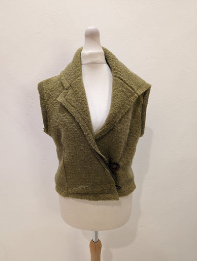 Bellocoton Green Wool Crop Gillet Size 10