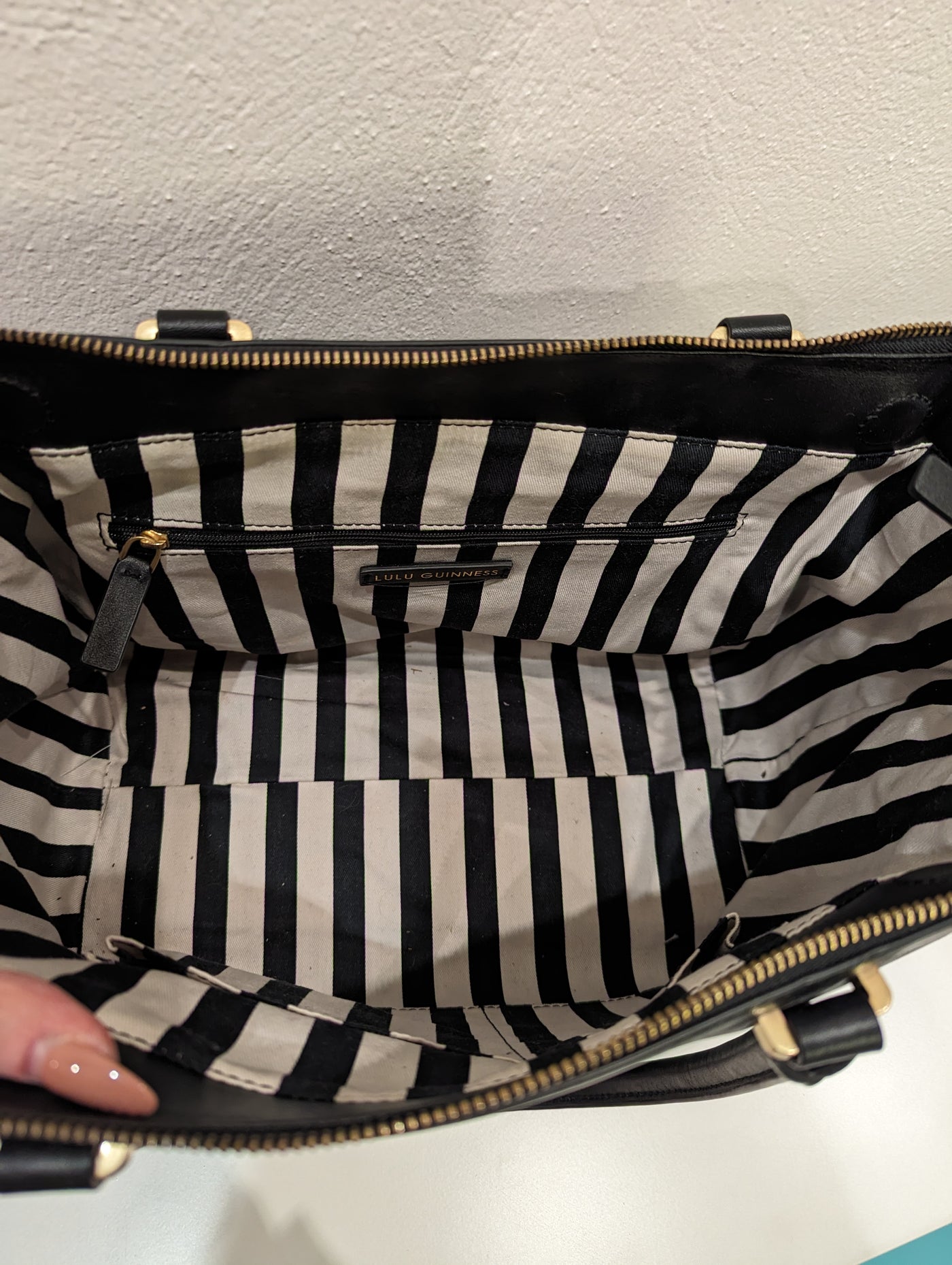 Lulu Guinness Black Multi pocket Bag