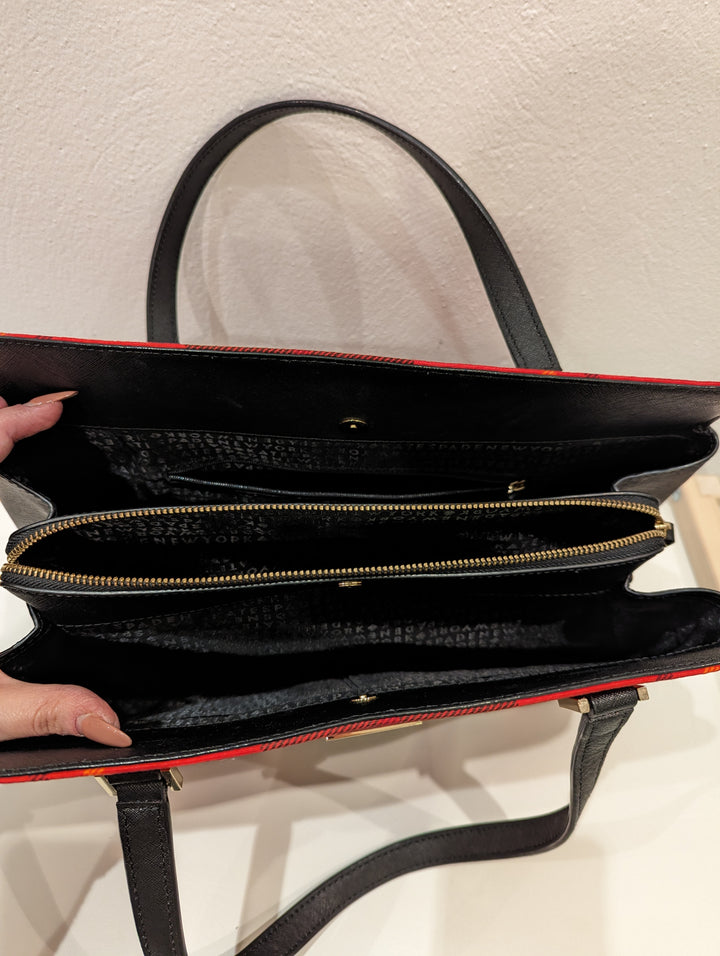 kate spade 赤黒チェック トートバッグ Kate Spade Red Check Bag – The Wardrobe
