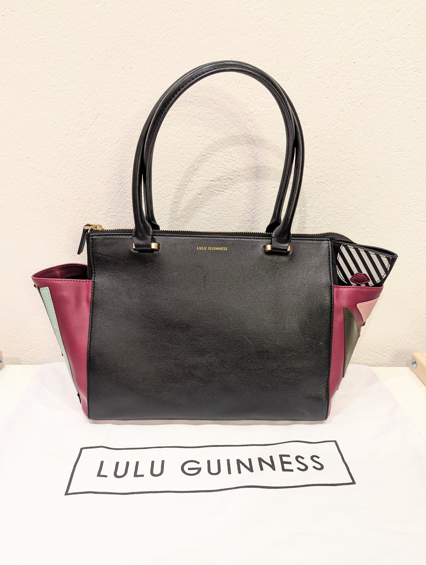 Lulu Guinness Black Multi pocket Bag