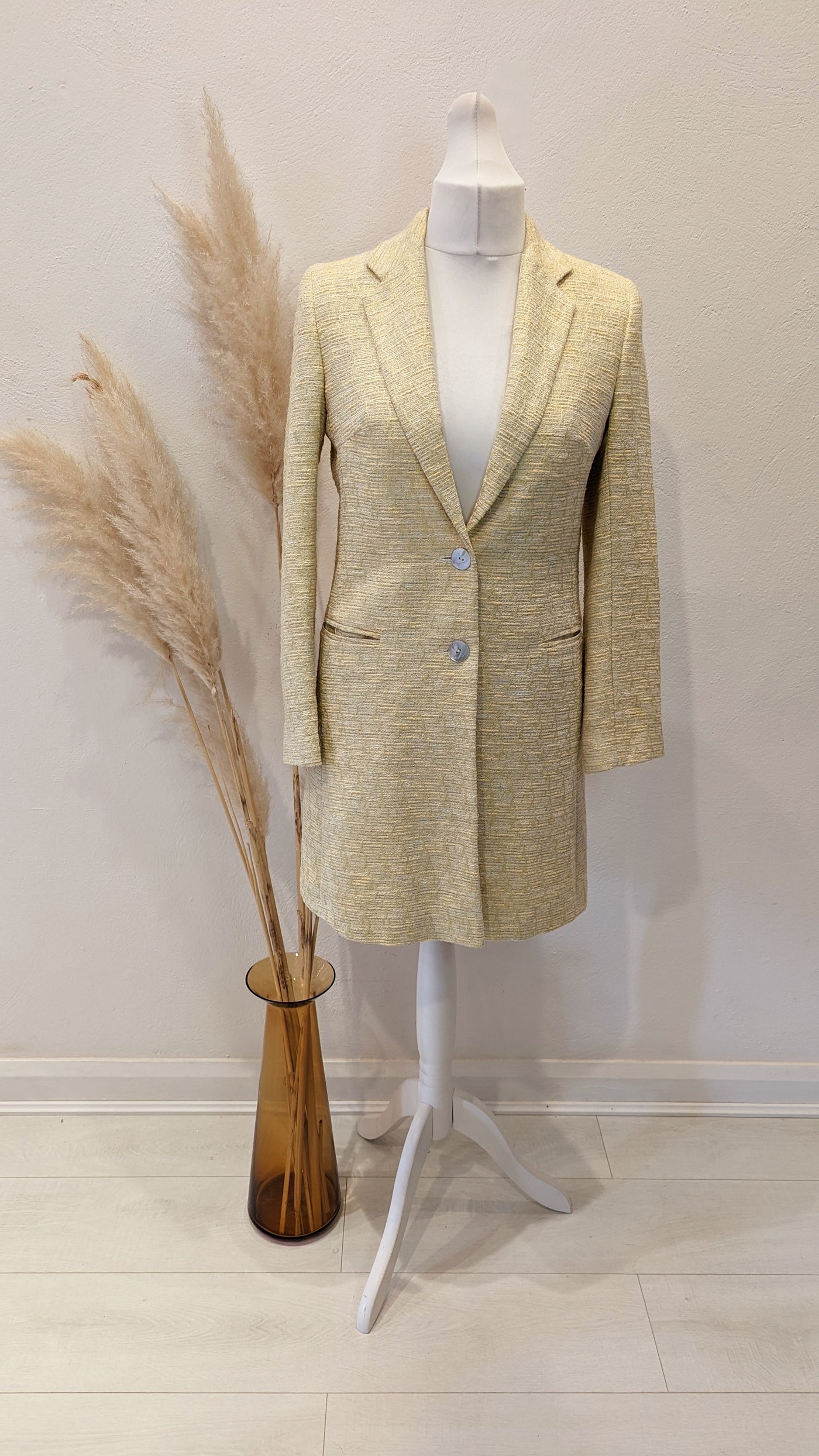 Helene Berman lemon tweed coat 12