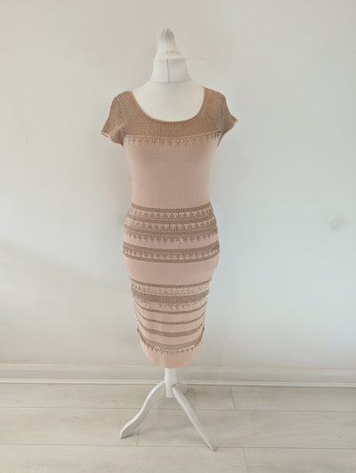 Phase 8 Dusty Pink Bead Dress Size 12 NWT RRP £99
