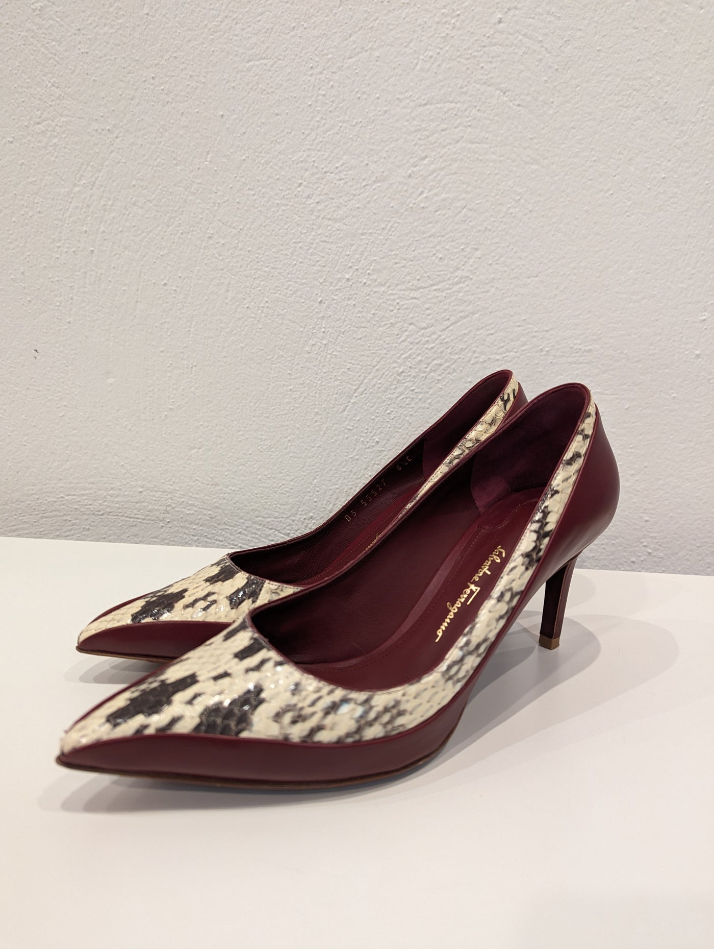 Salvatore Ferragamo Burgandy/Reptile Heels 4