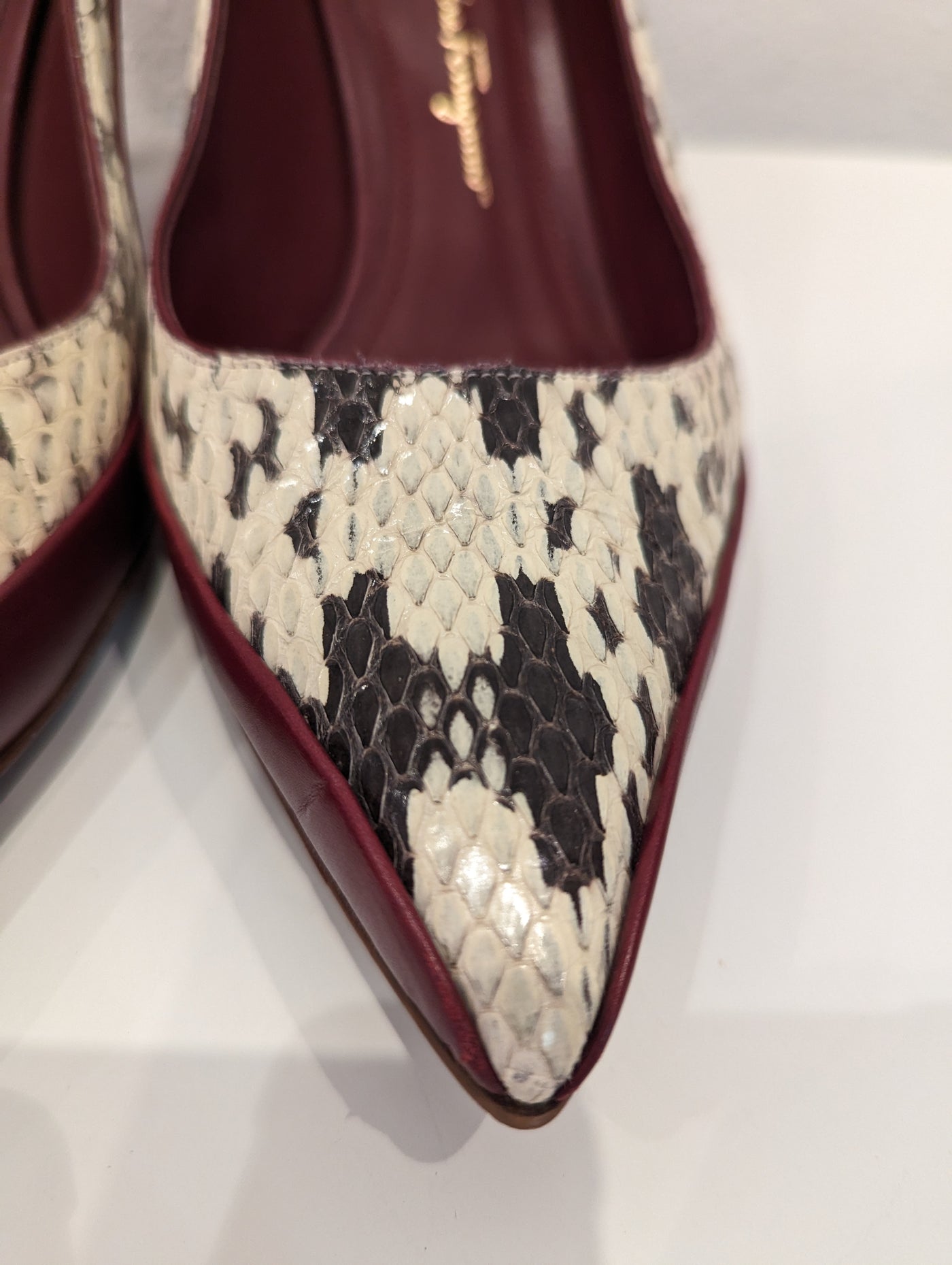 Salvatore Ferragamo Burgandy/Reptile Heels 4