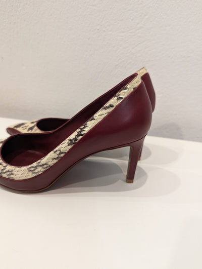 Salvatore Ferragamo Burgandy/Reptile Heels 4