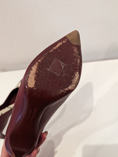 Salvatore Ferragamo Burgandy/Reptile Heels 4