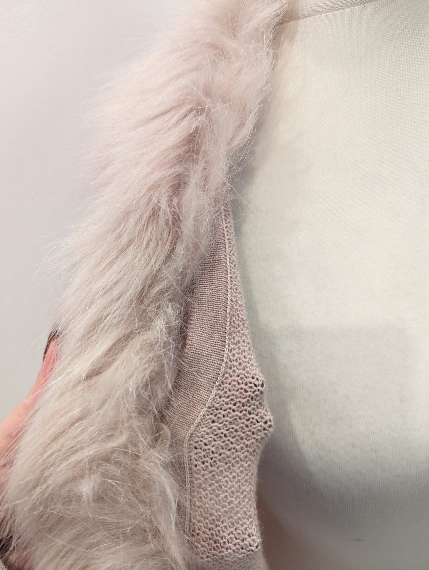 Blush Fur Trim Wrap