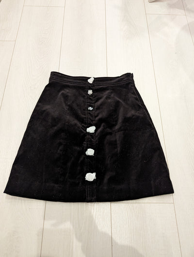 & Other Stories Black Velvet Skirt 8 NWT