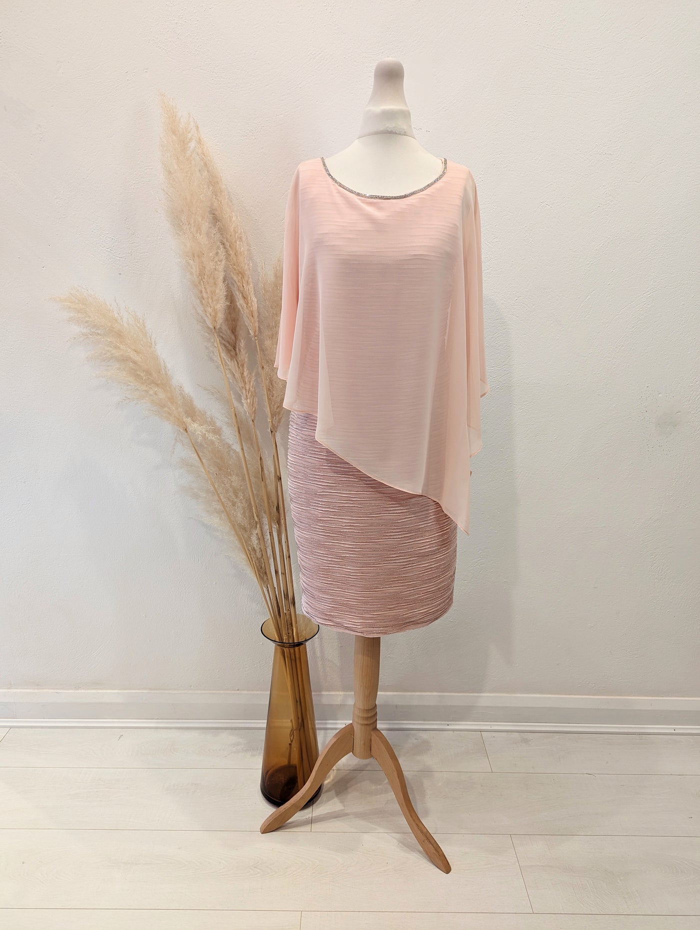 Pink Diamante Chiffon Dress 10