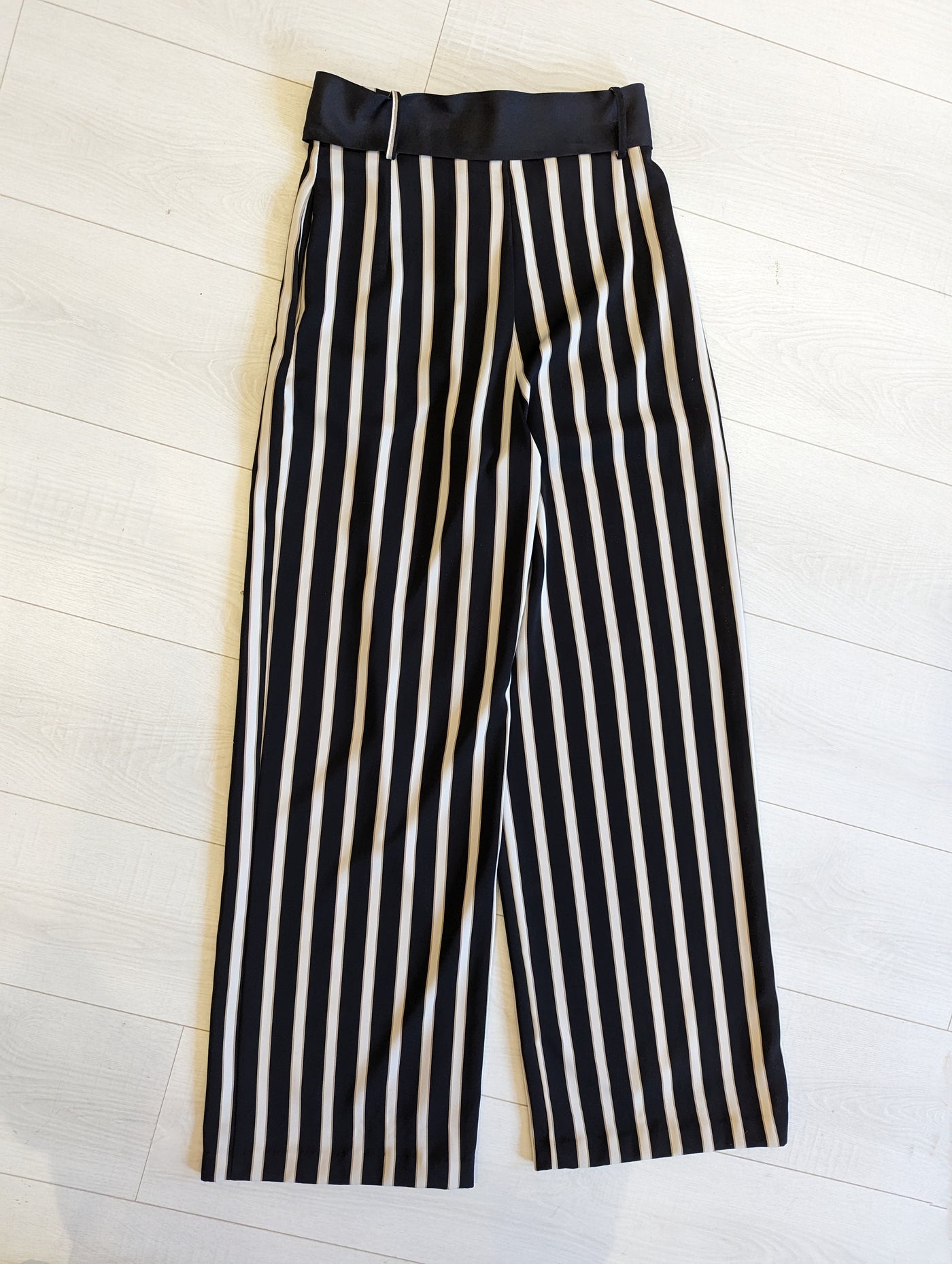 Rinascimento Black/ Cream Stripe Trousers S