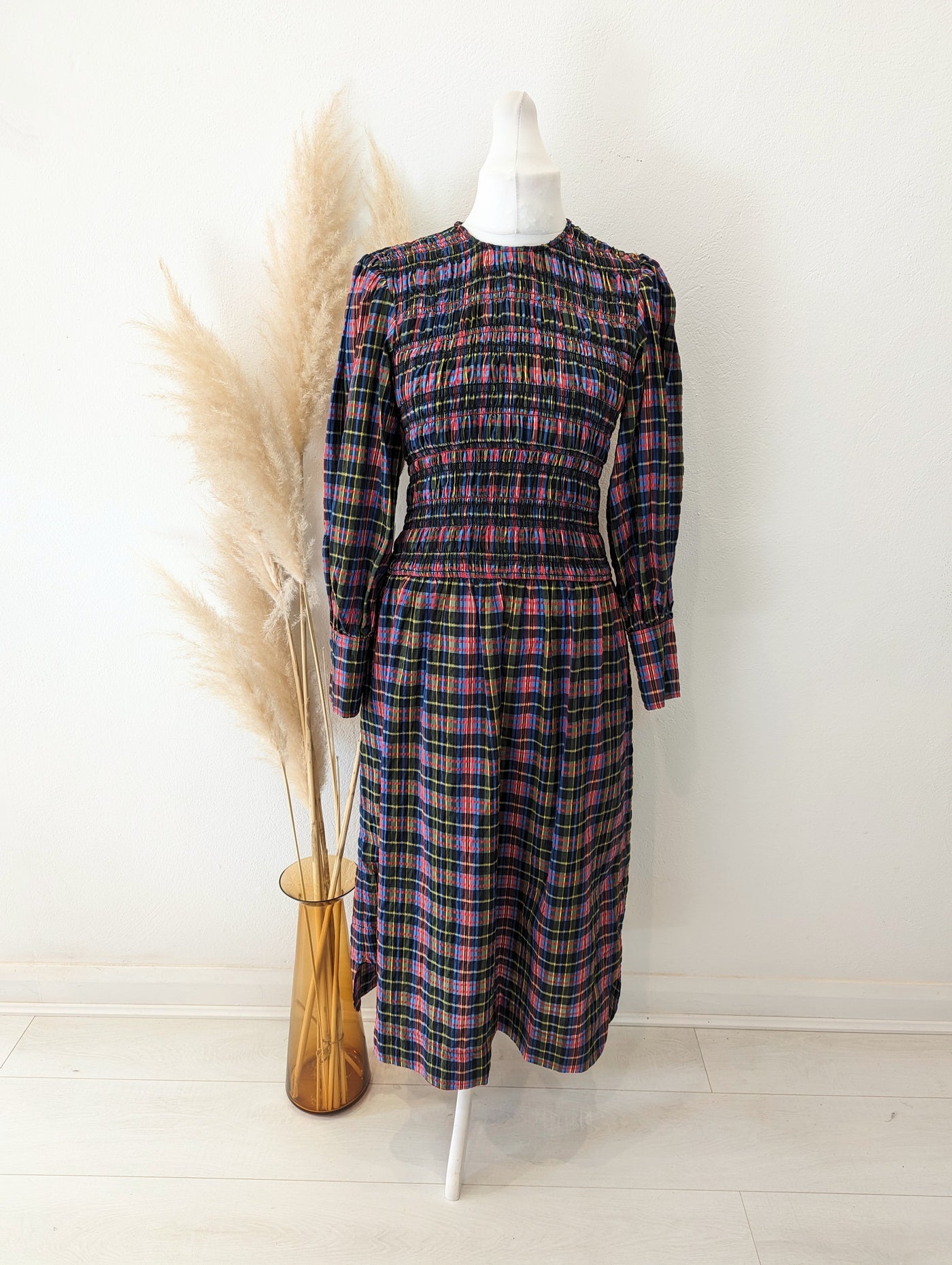 Ganni Check Maxi Dress 40