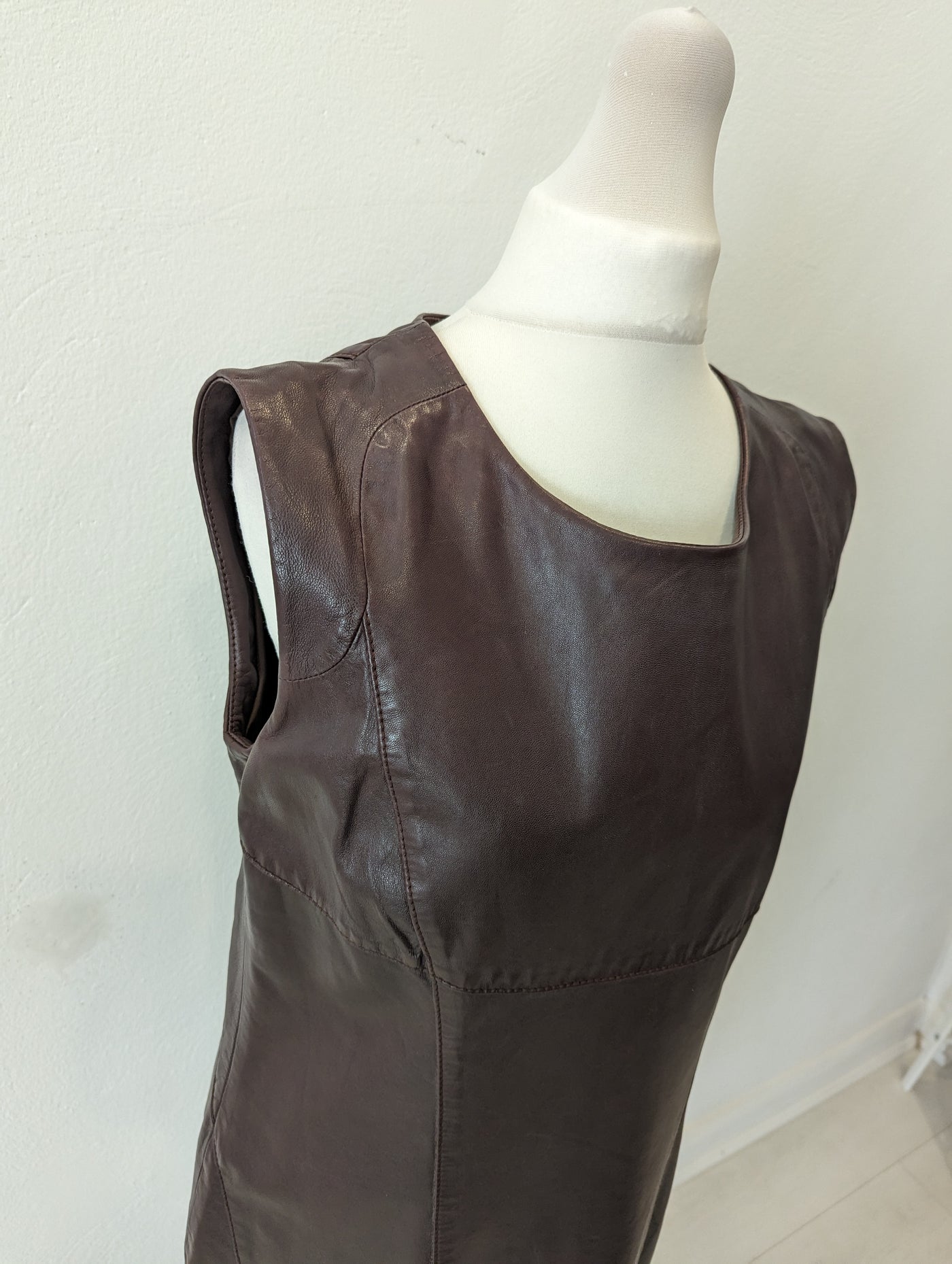 Max Mara Weekend Brown Leather Dress 10
