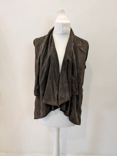 All Saints Olive Suede Waistcoat 12