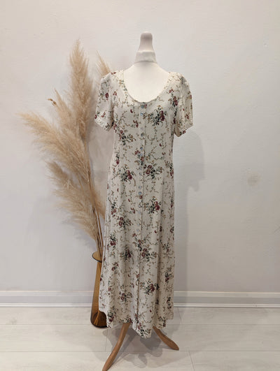 S Roberts Maxi Made In USA Cream with Florals 10/12