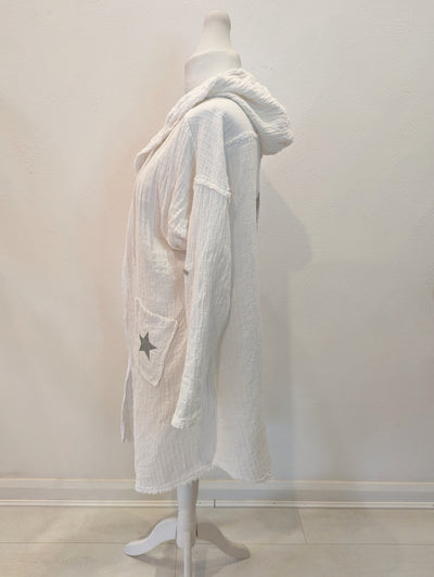 Made in Italy White Hooded jacket L