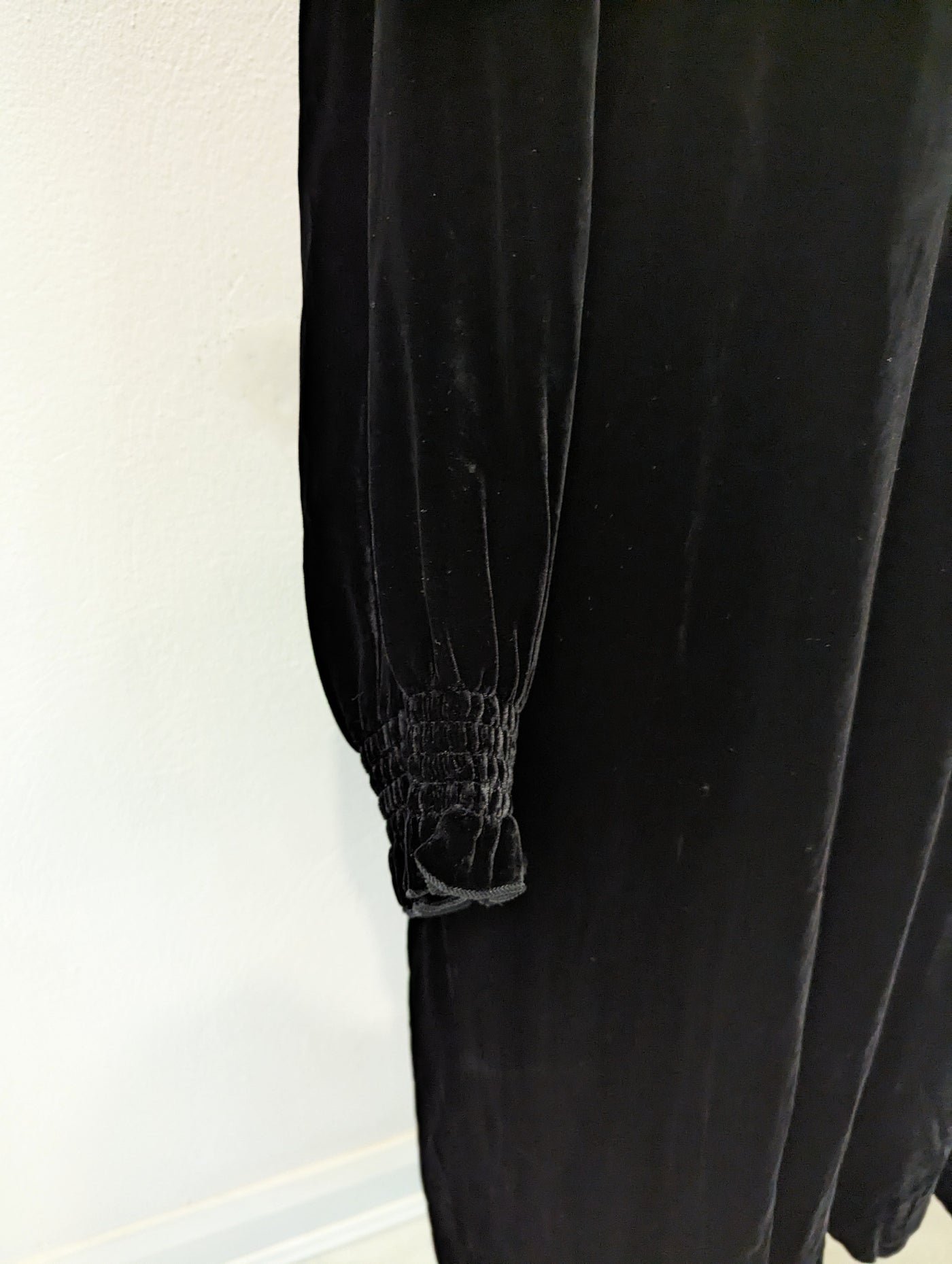 The White Company Black Silk/Velvet Dress 14 NWT £189