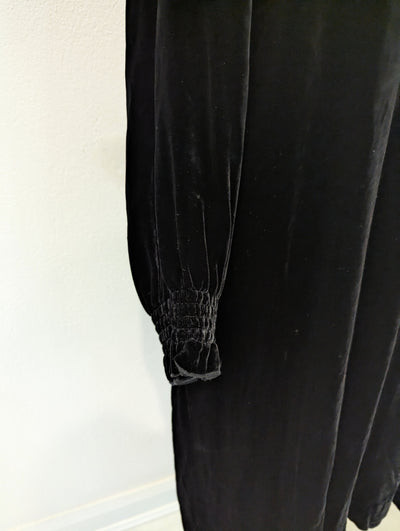 The White Company Black Silk/Velvet Dress 14 NWT £189
