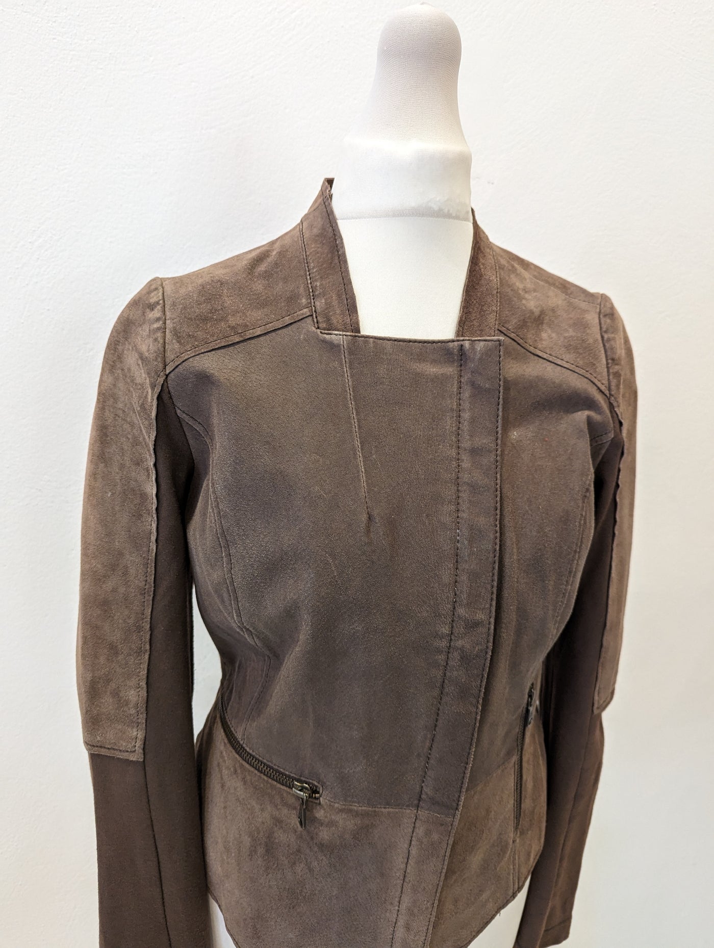 Sandwich leather/ jersey jacket 6/8