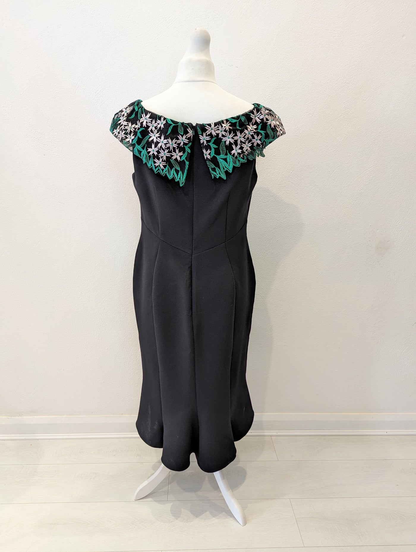 Eden Row black embellished boat neck dress 16