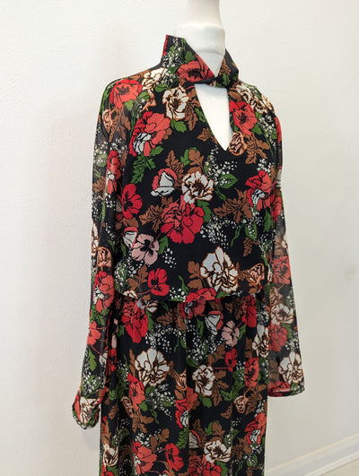 M&S Red floral Maxi 10