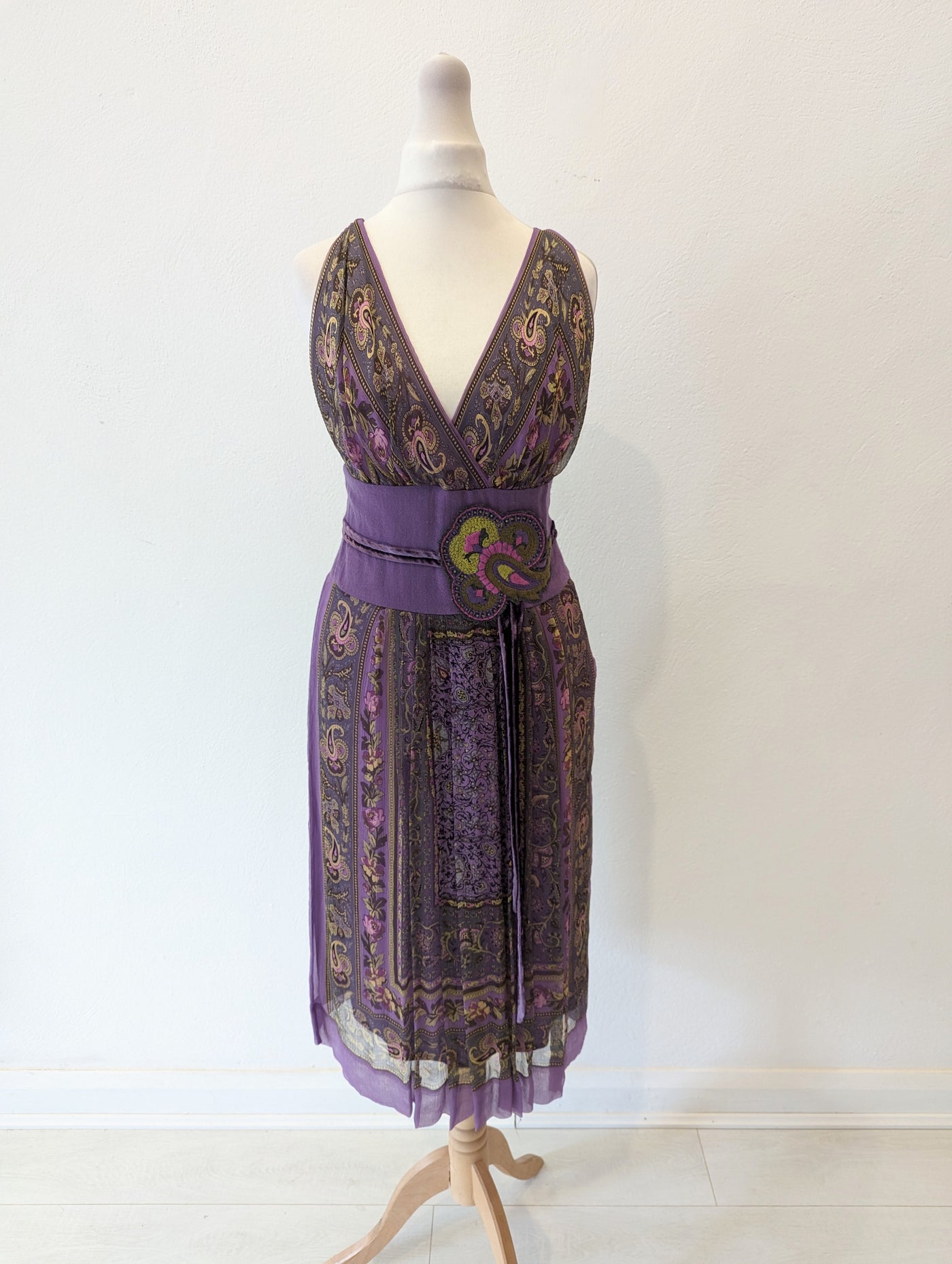 Renato Nucci Lilac Print Silk Dress 38