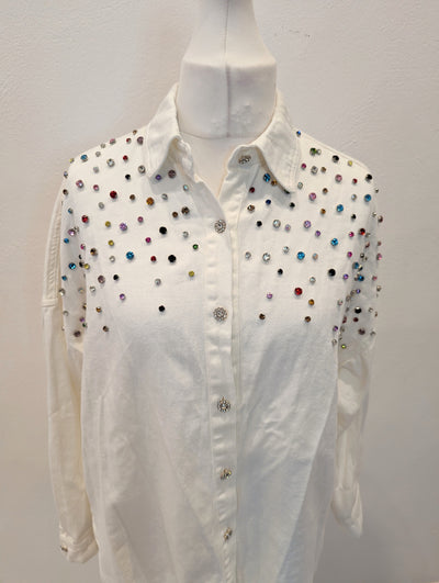Bisou's Project White Gem Shirt S/M