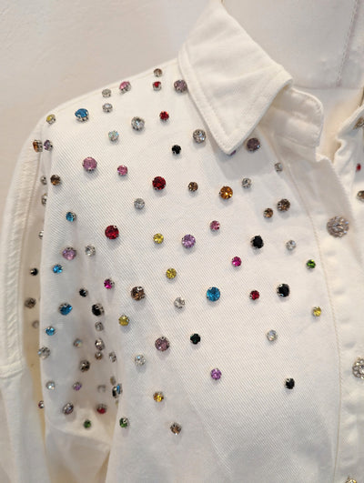 Bisou's Project White Gem Shirt S/M