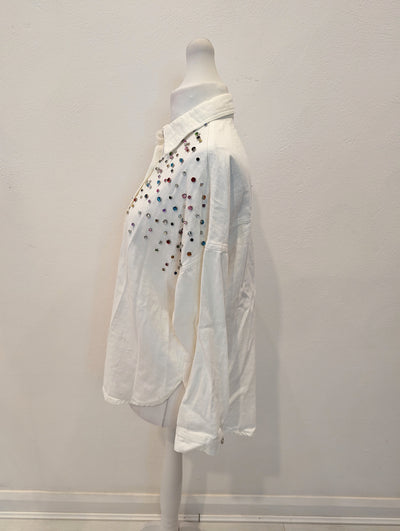 Bisou's Project White Gem Shirt S/M