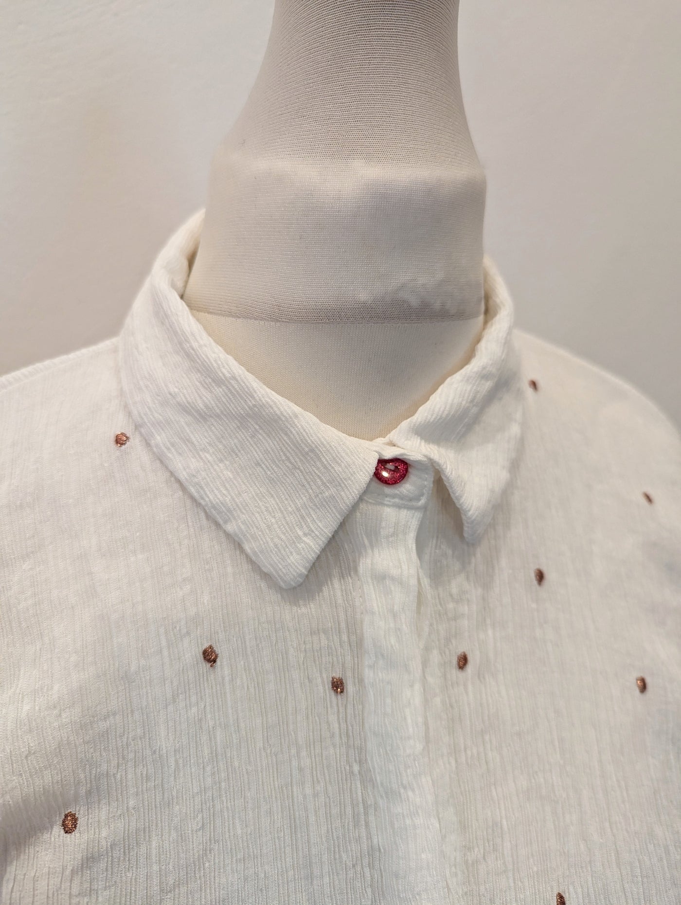 Numph White/ Pink dot Shirt XS