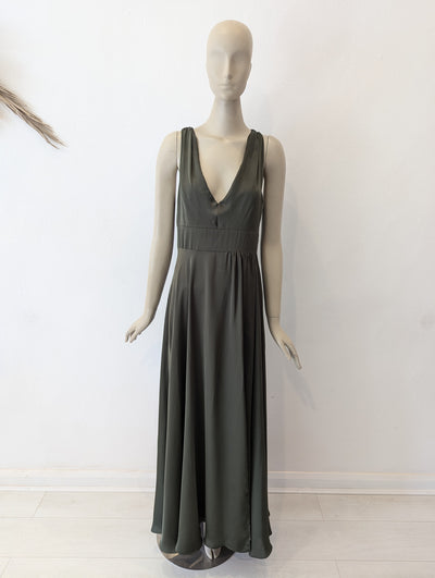 Olive vneck dress 12