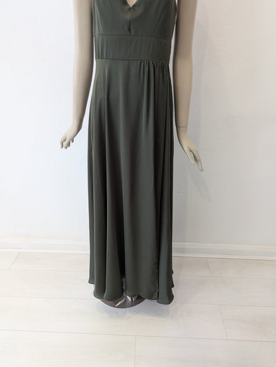 Olive vneck dress 12