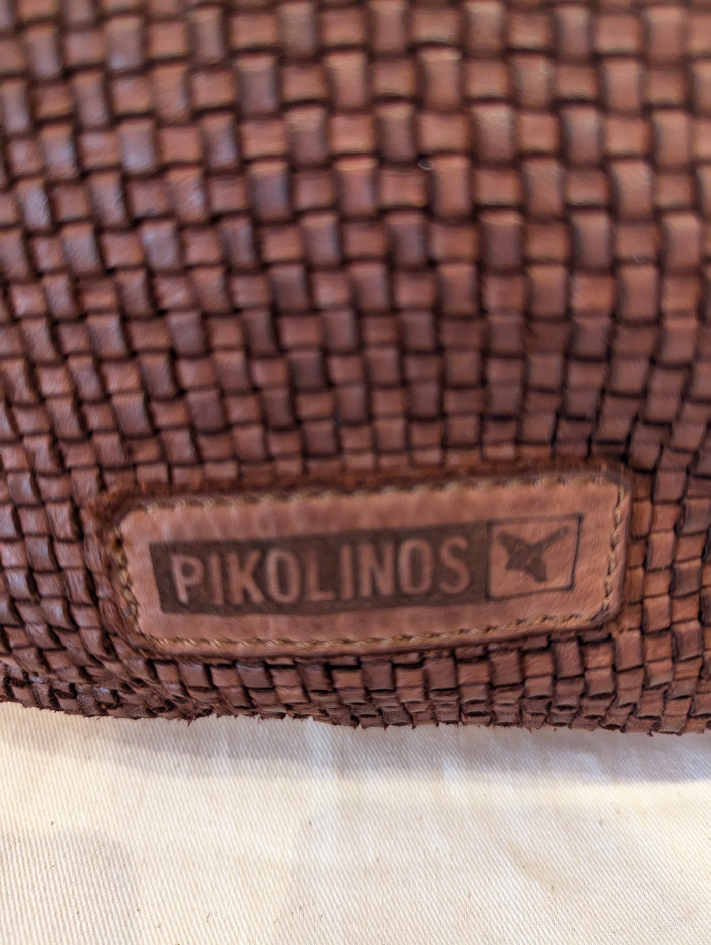 Pikolinos Brown Woven Leather Bag