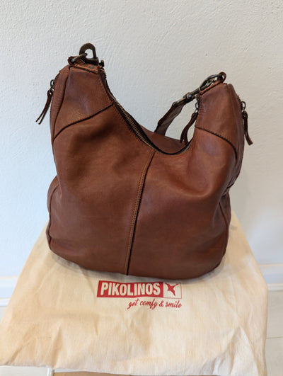 Pikolinos Brown Woven Leather Bag