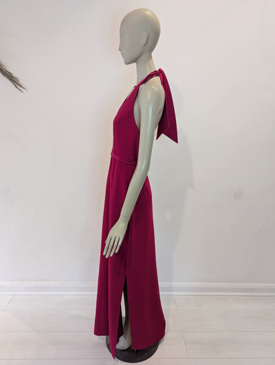 Fuchsia halterneck dress 12 RRP £300