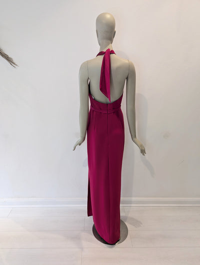 Fuchsia halterneck dress 12 RRP £300