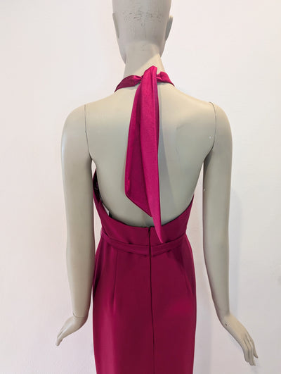 Fuchsia halterneck dress 12 RRP £300