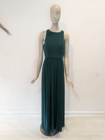 Green chiffon halter dress 10 RRP £220