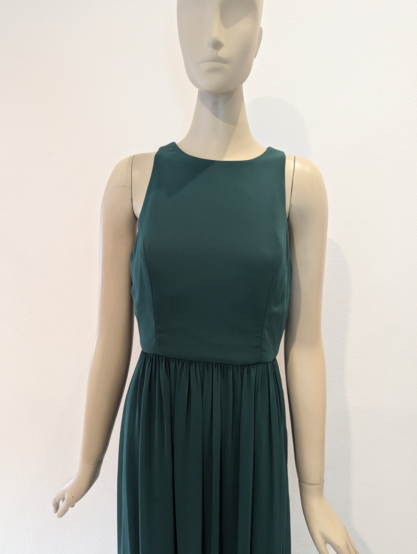 Green chiffon halter dress 10 RRP £220