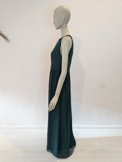 Green chiffon halter dress 10 RRP £220